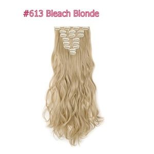 Hair Extension 8 Pcs 24" Curly Wavy Bleach…